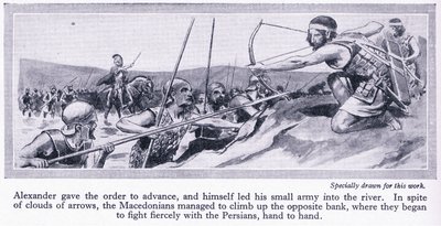 Wie Alexander sein Reich gewann: Darius, König von Persien, sammelte eine große Armee, die 334 v. Chr. von den Makedoniern besiegt wurde von Thomas Heath Robinson