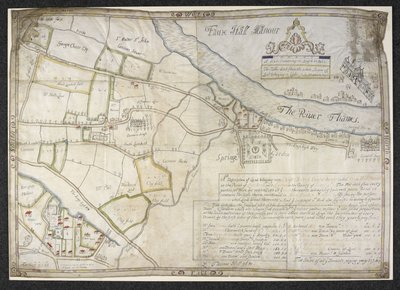 Plan von Faux Hall [jetzt Vauxhall] Herrenhaus, in Lambeth, Surrey von Thomas Hill