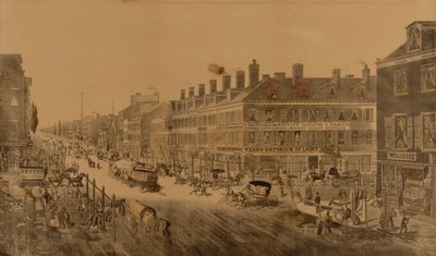 Broadway, New York, 1836 (Zeigt Webbs Emporium des Lichts) von Thomas Horner