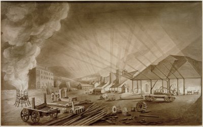 Walzwerk in Merthyr Tydfil von Thomas Hornor