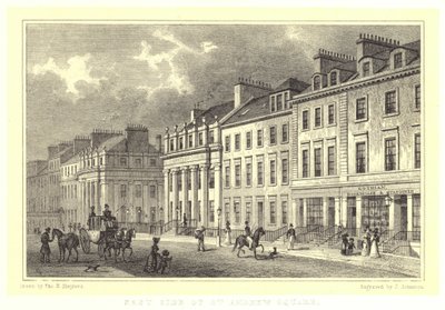 Ostseite des St Andrew Square (Gravur) von Thomas Hosmer (after) Shepherd