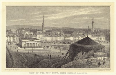 Teil der Neustadt, von Ramsay Gardens (Gravur) von Thomas Hosmer (after) Shepherd