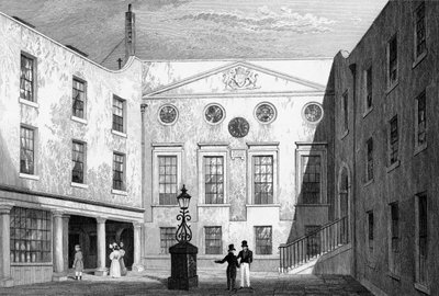 Apothekerhalle, Pilgrim St., Blackfriars, graviert von J. Hinchliff, 1831 von Thomas Hosmer Shepherd