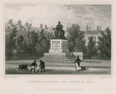 Bloomsbury Square und Statue von Fox von Thomas Hosmer Shepherd