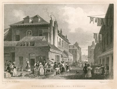 Hungerford Market, in der Nähe der York Buildings, The Strand, London von Thomas Hosmer Shepherd