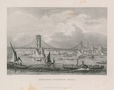 Hungerford-Hängebrücke über die Themse von Thomas Hosmer Shepherd