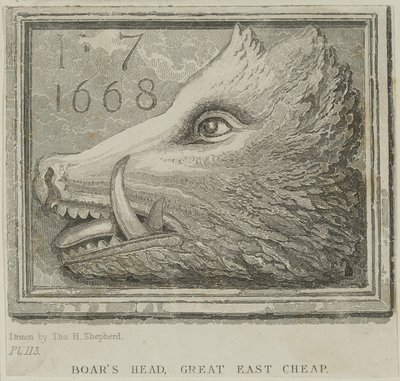 Wirtshausschild von der Boars Head Tavern in Eastcheap von Thomas Hosmer Shepherd