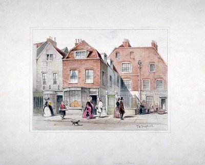 Mr. Upcotts Haus und Figuren in der Upper Street, Islington, London von Thomas Hosmer Shepherd