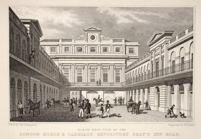 N.W. Ansicht des London Horse and Carriage Repository, Gray