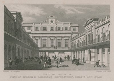 Nordwestansicht des London Horse and Carriage Repository, Gray