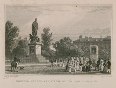 Russell Square und Statue des Herzogs von Bedford von Thomas Hosmer Shepherd