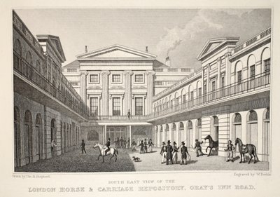 Südostansicht des Londoner Pferde- und Kutschenlagers, Gray