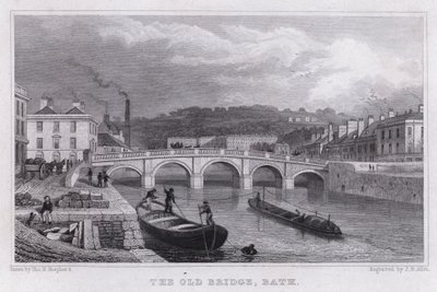 Die alte Brücke, Bath (Stich) von Thomas Hosmer Shepherd