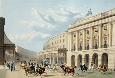 Der Quadrant, Regent Street, von Piccadilly Circus, veröffentlicht von Ackermann, ca. 1835-50 von Thomas Hosmer Shepherd