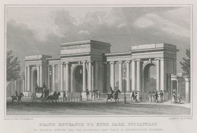 Triumphbogen, Eingang zum Hyde Park, London von Thomas Hosmer Shepherd