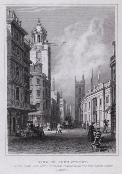 Ansicht in der Corn Street, Castle Bank, All Saints, Exchange, St. Werburgh