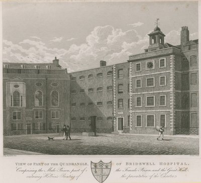 Ansicht eines Teils des Innenhofs des Bridewell Hospitals von Thomas Hosmer Shepherd
