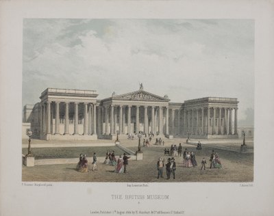 Ansicht des British Museum, mit Besuchern draußen, 1854 von Thomas Hosmer Shepherd