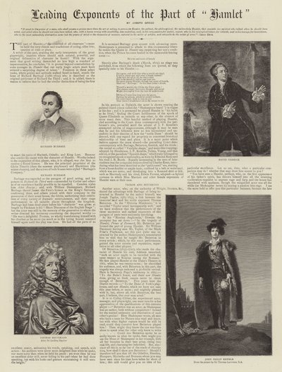 Führende Darsteller der Rolle des Hamlet von Thomas Lawrence