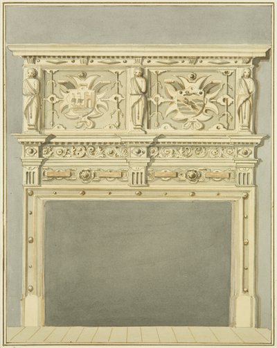 Kamin bei Mr. Charles Thomas von Thomas Leeson the Elder Rowbotham