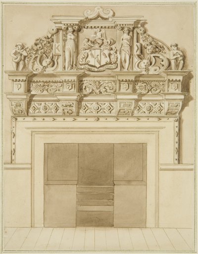 Kaminstück datiert 1729, in der Redcliffe Street 139 von Thomas Leeson the Elder Rowbotham