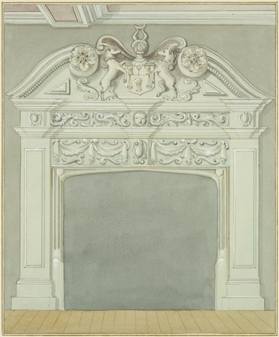 Kamin im Gebäude neben der Wachstube, Wine Street von Thomas Leeson the Elder Rowbotham