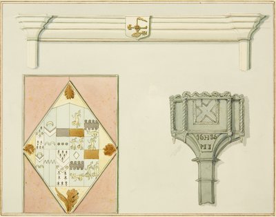 Kamin, Buntglas und Schneekasten in der High Street 35 von Thomas Leeson the Elder Rowbotham