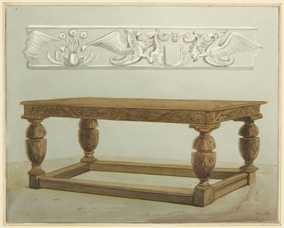 Ratstisch im Großen Raum der Münze, jetzt St. Peters Hospital von Thomas Leeson the Elder Rowbotham