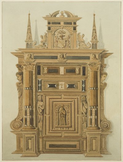 Türöffnung im Langton Mansion, auf der Rückseite von Thomas Leeson the Elder Rowbotham