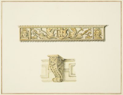 Fries in der Broad Street 15 und Konsole am Haus neben dem Rathaus von Thomas Leeson the Elder Rowbotham