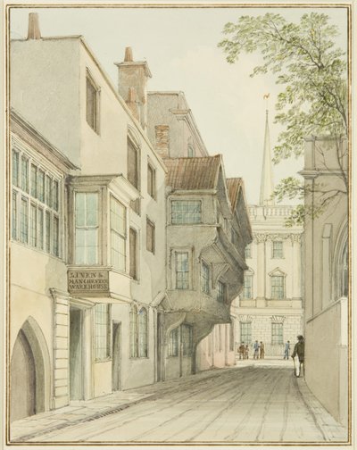 Blick die Small Street hinauf zur Börse von Thomas Leeson the Elder Rowbotham