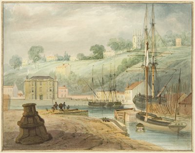 Alter Schwimmhafen, Hotwell Road, Blick Richtung Clifton und Goldney Rotunda von Thomas Leeson the Elder Rowbotham