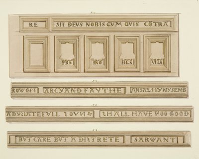 Vertäfelung und Inschriften von 46 Baldwin Street von Thomas Leeson the Elder Rowbotham