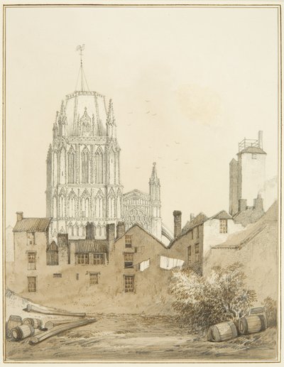 Redcliffe Kirche und Teil von Redcliffe Hill mit dem Schrotturm von Thomas Leeson the Elder Rowbotham