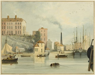 Westende der Redcliffe Parade, mit den Eingangstoren zum Bathurst Basin von Thomas Leeson the Elder Rowbotham