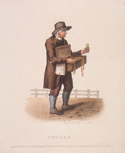 Hausierer mit seiner Warenkiste um den Hals von Thomas Lord Busby