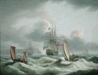 Zweidecker vor Berry Head von Thomas Luny