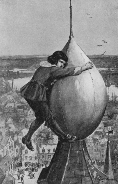 Der zukünftige Admiral Michael Adrianzoon De Ruyter umklammert die Spitze des großen Balls von Thomas Maybank
