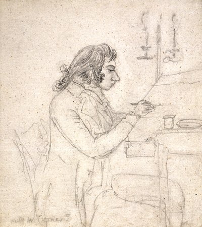 J. M. W. Turner an einem Zeichentisch; Verso: Mrs. Monro schläft von Thomas Monro
