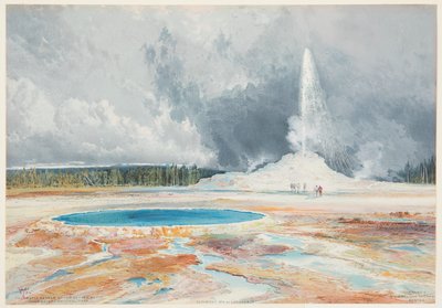 Castle Geyser, Upper Geyser Basin, Yellowstone Nationalpark von Thomas Moran