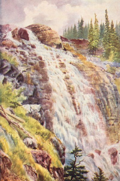 Ausfluss des Lake Agnes von Thomas Mower Martin
