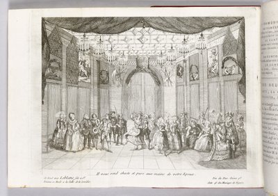 "Il vous rend chaste et pure aux mains de votre Epoux", Illustration aus "Die Hochzeit des Figaro" von Pierre Augustin Caron de Beaumarchais, 1784 von Thomas Naudet