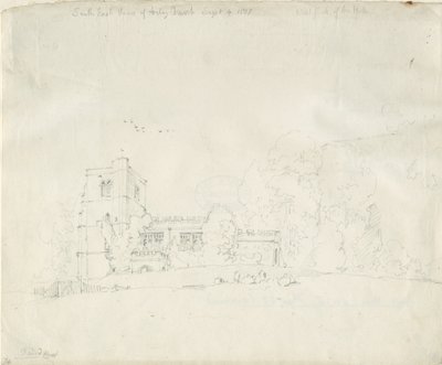 Arley Kirche: Bleistiftzeichnung, 4. Sep 1837 von Thomas Peploe Wood