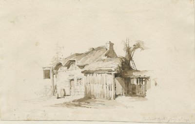 Fradswell - Cottage auf der Heide: Bleistift- und Waschzeichnung von Thomas Peploe Wood