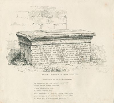 Tixall Kirchhof - Tischgrab von Thomas Peploe Wood