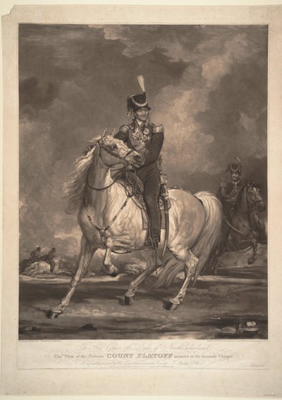 Porträt von Graf Matvei Ivanovich Platov 1757-1818, 1815 von Thomas Phillips