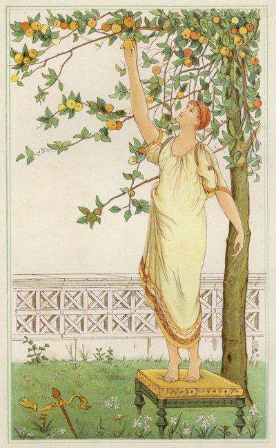 Danae unter den Orangenbäumen (Farblithografie) von Thomas Ralph Spence