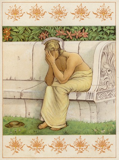 Perseus weint, nachdem er Akrisios getötet hat (Farblithografie) von Thomas Ralph Spence