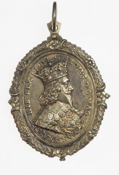 Unterstützerabzeichen von Karl I. und Henrietta Maria, um 1649 von Thomas Rawlins