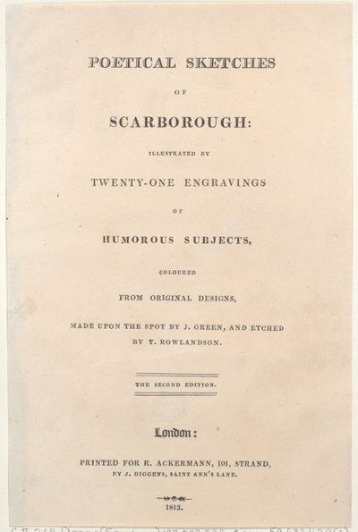Titelseite, aus Poetical Sketches of Scarborough von Thomas Rowlandson, Joseph Constantine Stadler, J. Bluck